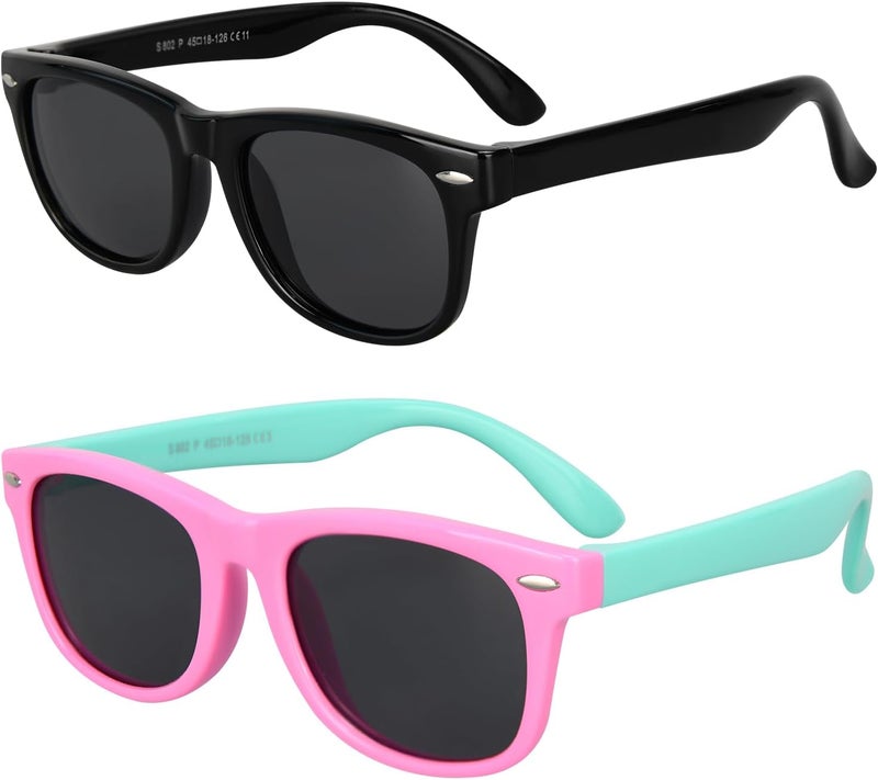 Mdvora 1/2/4/8/12/24pcs Kids Polarized Sunglasses, Toddler Sunglasses UV Protection Flexible Rubber Glasses Shades - Image 1